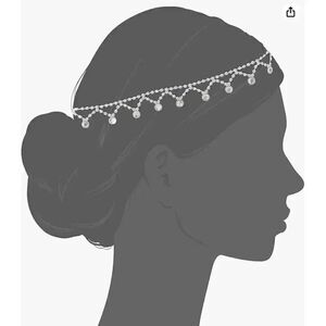Josette Silver Large Drop Stone Headwrap